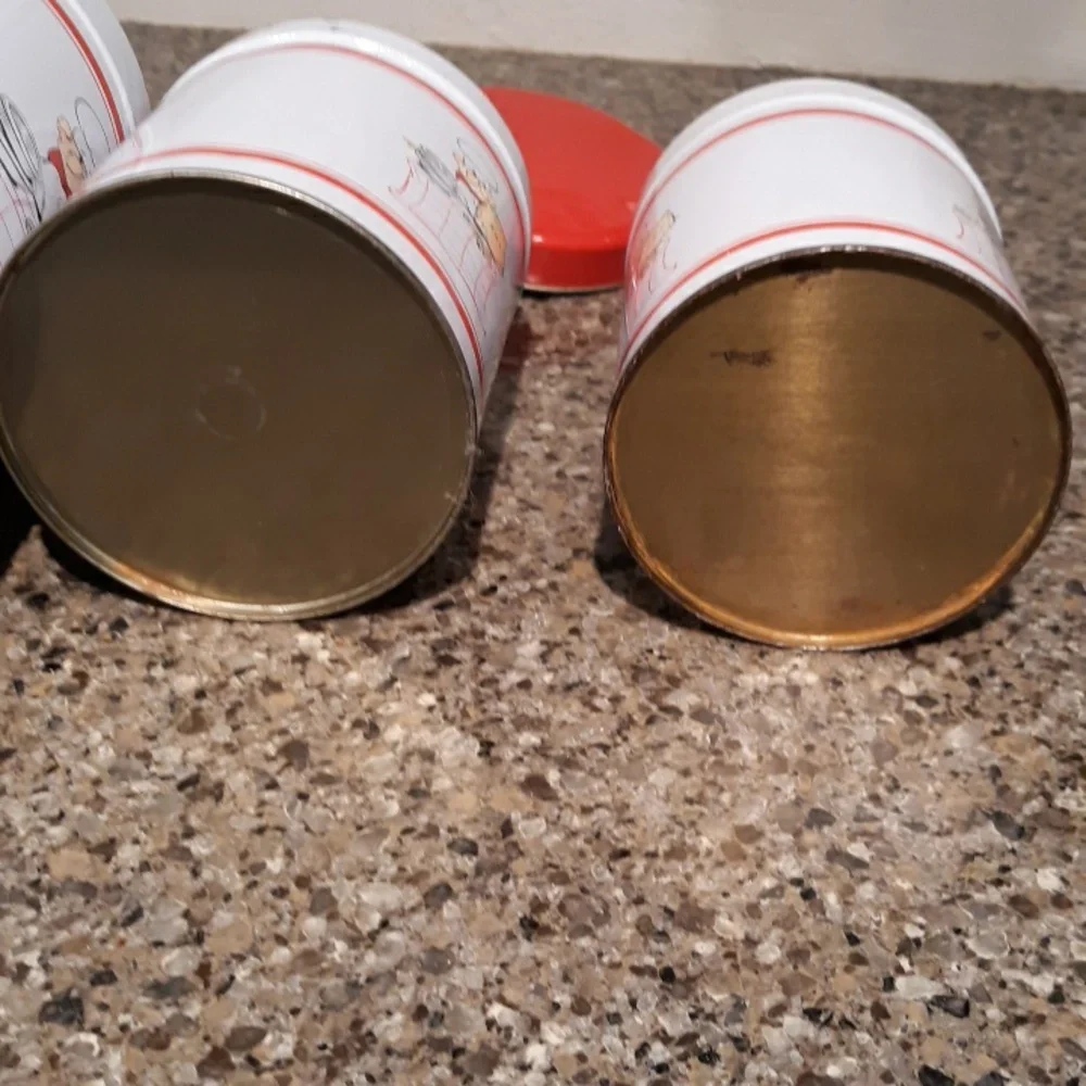 Vintage Tin Nesting Canister Set Of 4 Vintage - Picture 12 of 15